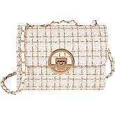 TXMAQQ Crossbody Bags for Women Small Handbags Leather Shoulder Bag Tweed Purses Evening Bag Clutch Satchels with Chain Strap