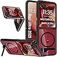 condgood for Motorola Razr Ultra 2025 Case Compatible with Magsafe, Built-in 3-Ways Metal Kickstand & Strong Magnetic Ring, PC Back & TPU Bumper Protection Phone Cover Moto Razr Ultra 2025 (Black)
