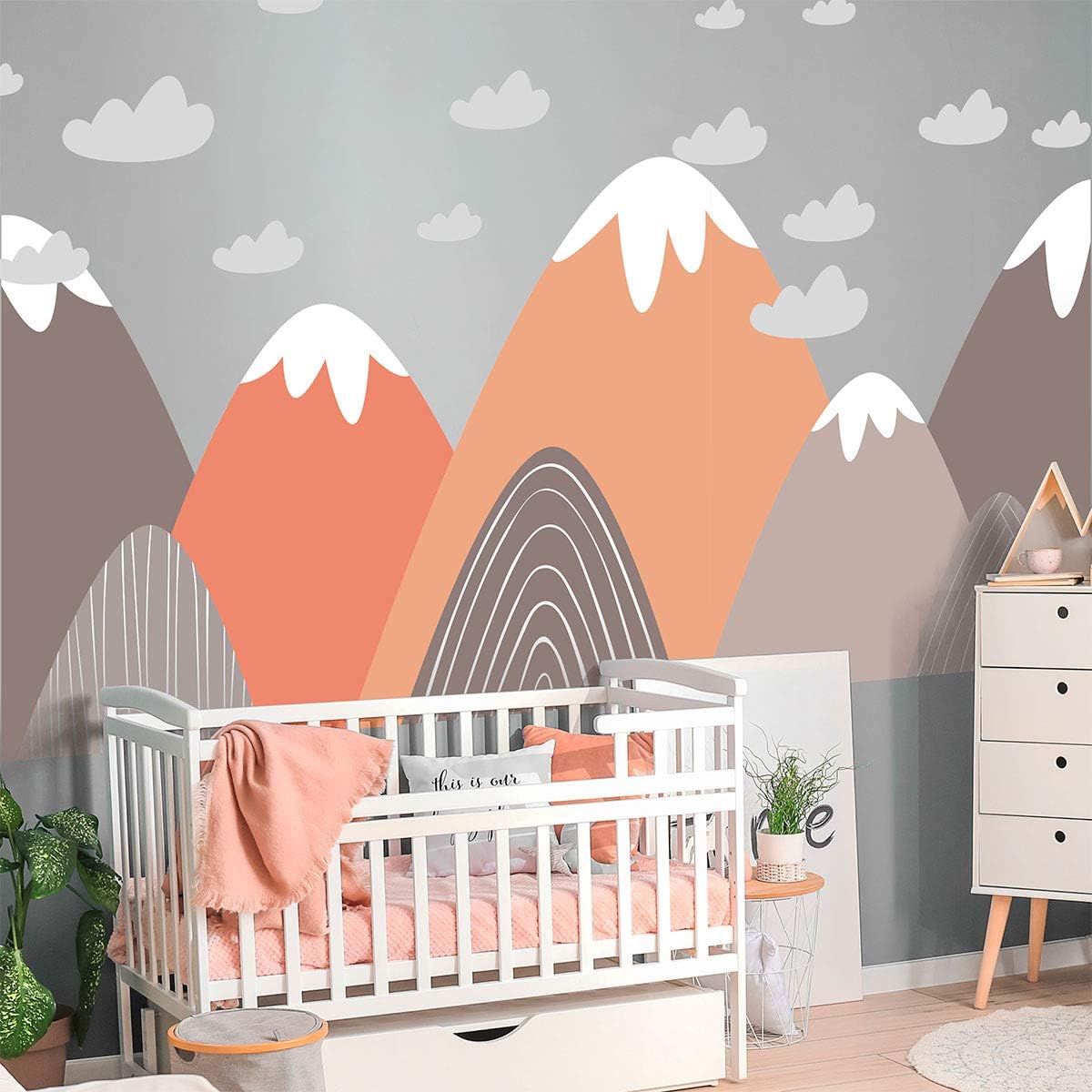 Ambiance Stickers Scandinavian Nordic Mountains Wall Decals, DIY Home Decor, Peel and Stick Removable Stickers, Waterproof and Self Adhesive Wall Art - H105 x L195 cm - Image 3