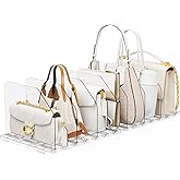 DGFCK Bag & Purse Organizer for Closet, 2 Sets Adjustable Clear Handbag Storage Shelf, Plastic Clutch Dividers for Closet Organizers and Storage-Keep Purses upright (2 Sets)