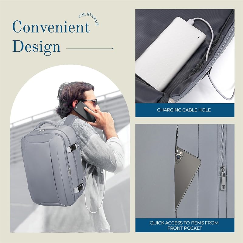 Mochila de viagem Avião de Cabine 40x20x25 para Mochila de Viagem Ryanair Mochila Mochila Mala Mala de Mão Mochilas Mochilas Mala Viagem Homens Mulheres — foto 6 de 8