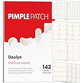 Daolyo Large Acne Pimple Patches for Face, 6 Sizes 142 Counts Big Hydrocolloid Bandages for Body, Forehead, Chin, Nose, Neck 