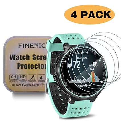 FINENIC Compatible with Garmin Forerunner smartwatch [4 Pack] Screen Protector for 235 225 620 220 Ultra Thin HD Clear Bubble Free Anti Scratch Anti ...