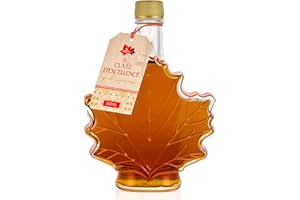 Little Quebec Sugar Shack Canadian Maple Syrup, Canada Grade A Dark Robust Taste. 500ml Maple Leaf Glass Bottle, Excellence R