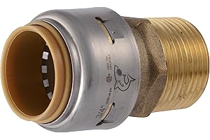 SharkBite Max 3/4 Inch MNPT Adapter, Push to Connect Brass Plumbing Fitting, PEX Pipe, Copper, CPVC, PE-RT, HDPE, UR134A