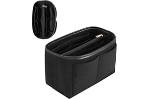 LOUKAYCCI Purse Organizer Insert, Felt Bag Organizer with Metal Zipper, Tote Bag Organizer Insert with 6 Sizes, Compatible with Neverful Speedy Tote and More