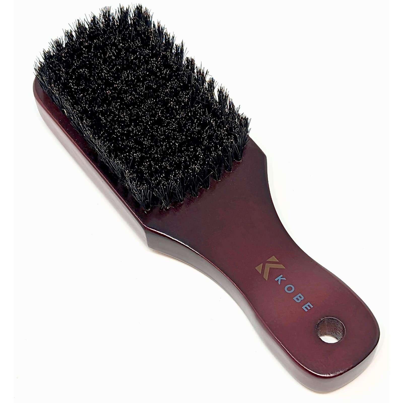 Kobe Professional Bogart Men's Light Wood Club Brush - Men’s Boar Bristle Hair Brush/Beard Brush - Dark Wooden Bristle Brush for Men & Women