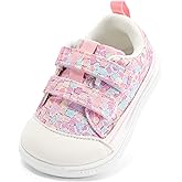 noorkiz Toddler Wide Toe Box Barefoot Shoes Glitter Girls Sneakers Fashion Zero Drop Kids First Walking Shoes for School Daycare Preschool Outdoor Indoor Activities