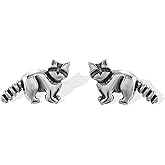 Boma Jewelry Sterling Silver Raccoon Stud Earrings