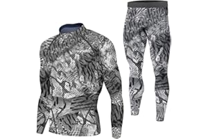 1Bests Men's Running Fitness Cooling Sportswear Camo Compression Short-Sleeved Shirt + Pants Sets
