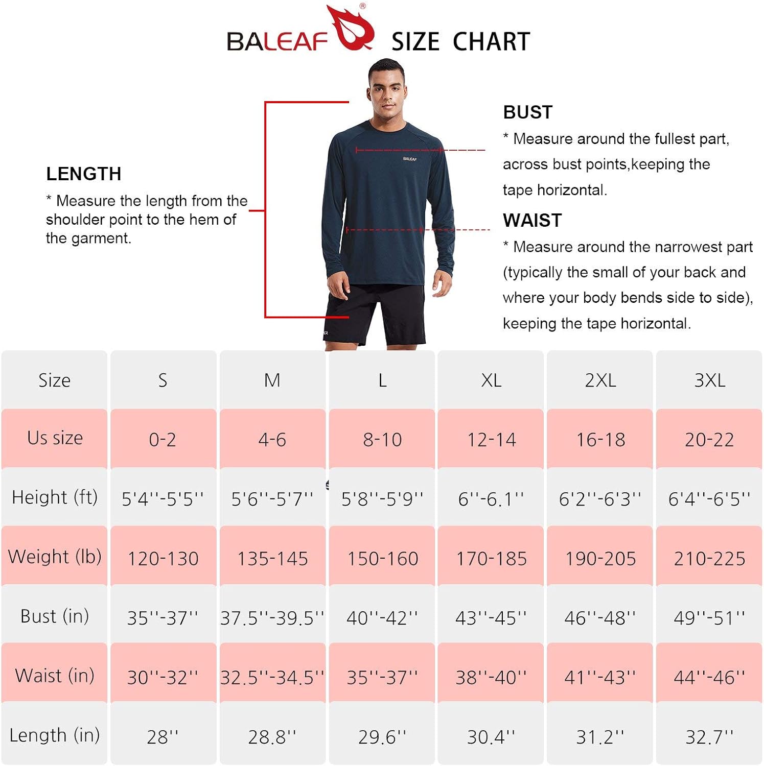 BALEAF EVO Men's Dri Fit Shirts Long Sleeve SPF Quick Dry Cooling Lightweight UPF50+ Shirt Hiking Running Workout Outdoor at  Men’s Clothing store