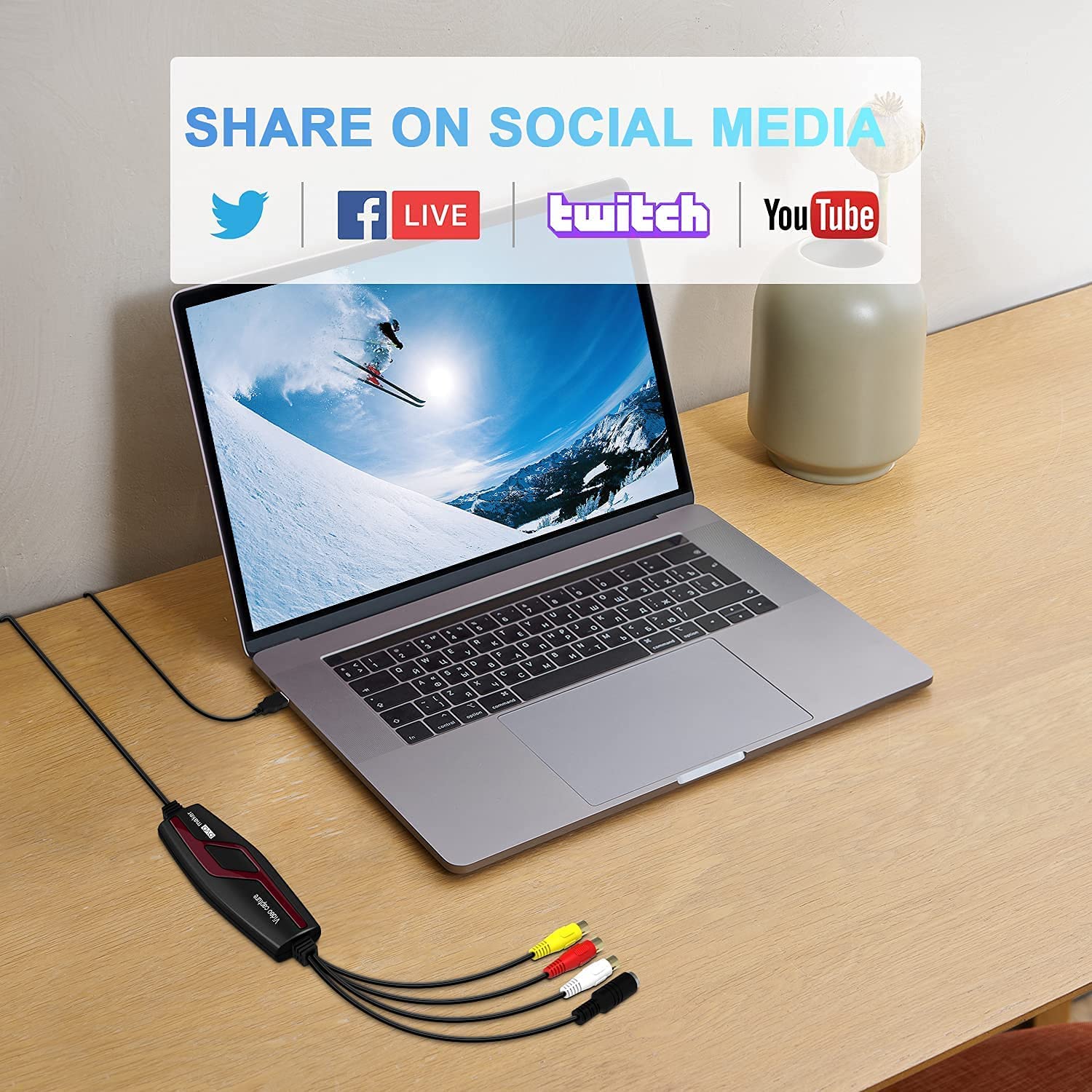 VHS To Digital Converter,Video Capture Card Device,VHS VCR Hi8 Mini DV