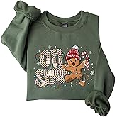 colanperd Oh Snap Gingerbread Sweatshirt for Women Funny Christmas Cookie Sweatshirt Xmas Gift