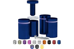 STRATFORD WORKS 4 Pcs Stainless Steel Standoff Screws (Blue) - ½” x 1” Screws for Acrylic, Wood, and Glass Signage - Sign Standoffs Wall Mount for Frames, Advertisements, and Displays