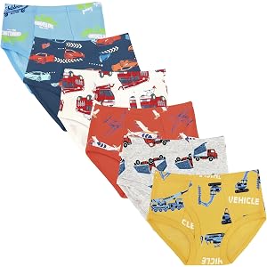EAFIFRWAP Boys Underwear Cotton Briefs Soft Truck for Toddlers Kids | Soft Breathable Cotton, Elastic Waistband, Cute Dinosau