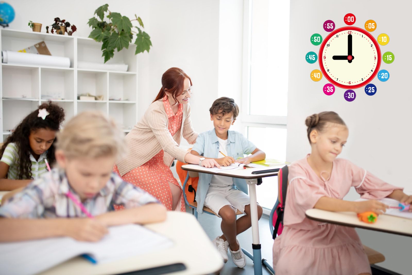 D24TIME 34Pcs Telling Time Bulletin Board Set Decoration Clock for Kids Learning to Tell Time Telling Time Teaching Practice Clock for Elementary Preschool Classroom Supplies Teachers Back to School