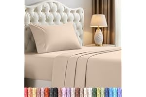 Utopia Bedding Twin Sheet Set – 3 Piece Bed Sheets for Twin Size Bed, Soft and Breathable Microfiber, Includes 1 Fitted Sheet, 1 Flat Sheet and 1 Pillowcase – Oeko Tex (Beige)