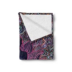 Ambesonne Psychedelic Throw Blanket, Colorful