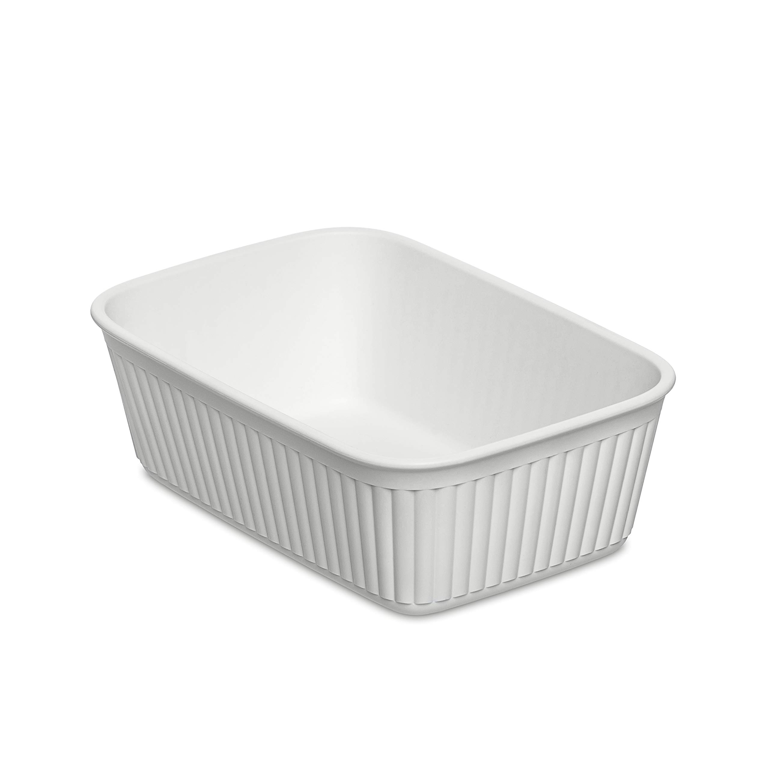 TATAY Plastic Storage Basket A6 Baobab | Drawer Organiser | Elegant Functional Design | Home & Office Organisation | Recycled BPA-Free Plastic | 11.3x17x5.6 cm, White