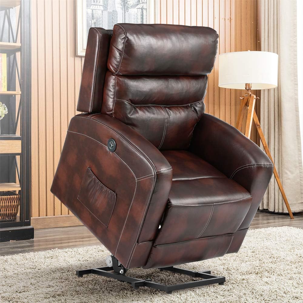New Power Lift Recliner Chair for Elderly, Heated Vibration Massage Sofa with Side