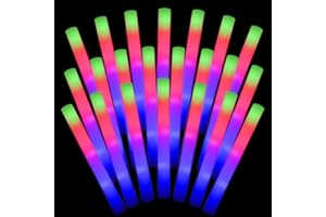 LifBetter 30 Pcs Foam Glow Sticks Bulk,Led Glow Sticks with 3 Modes Colorful Flashing,Long Life Battery Glow In The Dark Party Supplies for Weddings,Parties,Festivals,Sporting Events