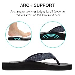 EQUICK Women's Flip Flops Arch Support Yago Mat