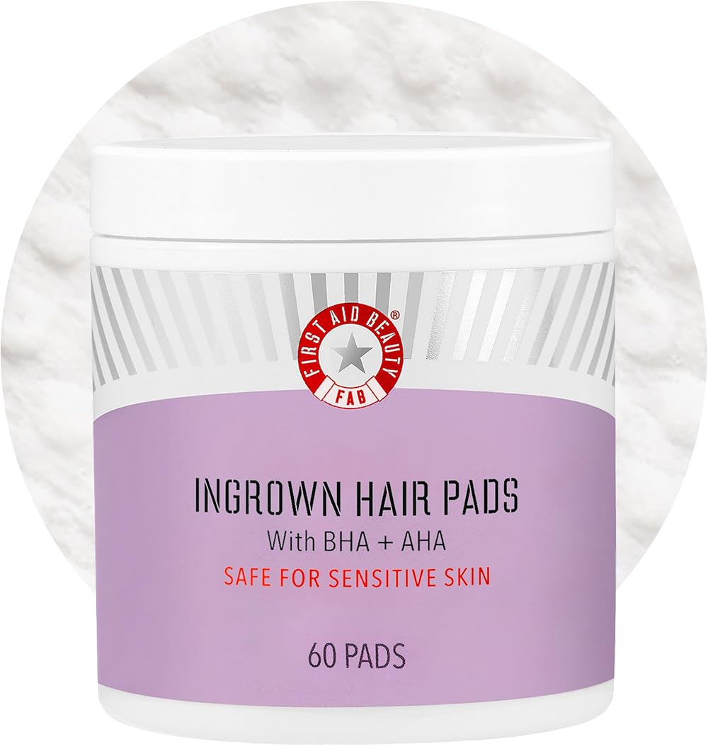 First Aid Beauty Ingrown Hair Pads with BHA & AHA – 60 Pads Daily Treatment