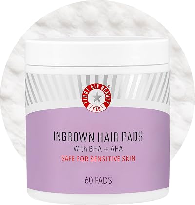 First Aid Beauty Ingrown Hair Pads with BHA & AHA – 60 Pads Daily Treatment
