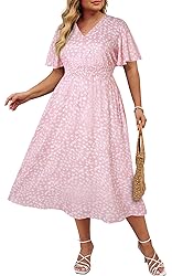 Hanna Nikole Pink Plus Size Dress with Pockets
