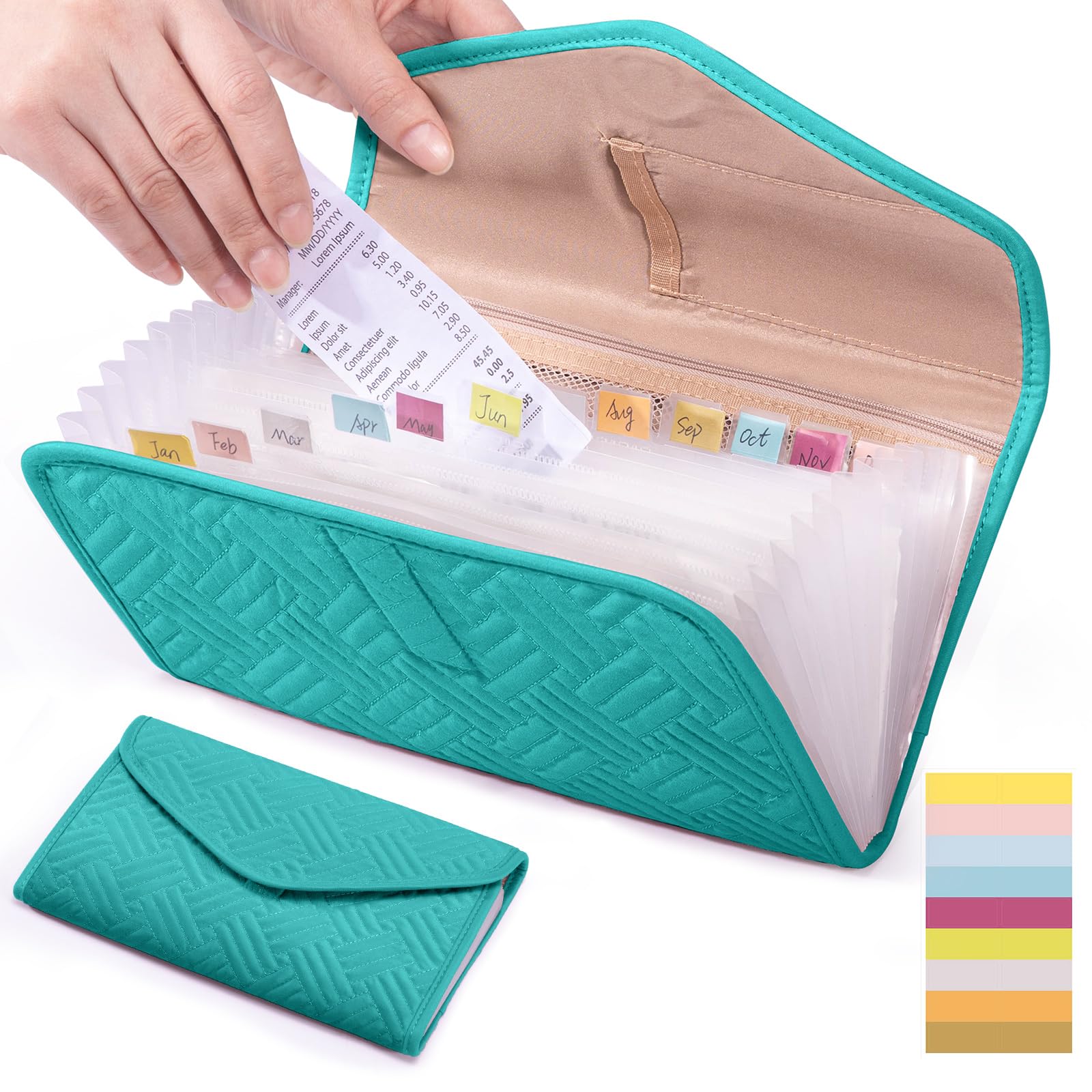 Photo 1 of FRECOLSH Fabric Bill Organizer with Pockets 10x6 Receipt Organizer for Business - Receipt Holder Organizer - Cash Organizer -Coupon Holder - Money Organizer for Cash- Small Accordion File Organizer
