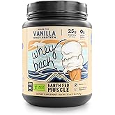 Earth Fed Muscle Whey Back Irish Grass Fed Whey Protein Isolate - NSF Certified, 25g Protein, Vanilla - Non-GMO, Hormone Free, Soy Free, Gluten Free - 2 LB, 29 Servings