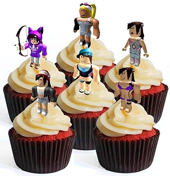 12 Roblox Character Girl 2 Precut Edible Cupcake Toppers Stand Up Wafer Cake Decorations Precut - 