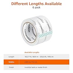 Amazon Basics Extra-Wide Packing Tape, Designed for