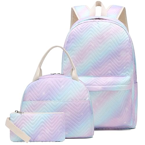 3-Piece Backpack Set For School - Includes Backpack, Lunch Bag & Pencil Case, Water Resistant, Fits 14" Laptop - View #10