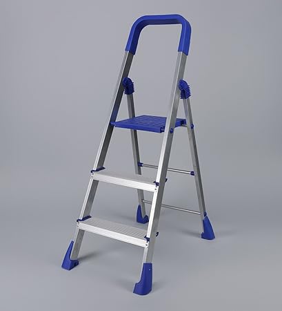 Flipzon Heavy Folding 3 Steps Maple Aluminium Ladder