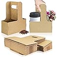 B>2</b> <b>Cup</b> <b>Disposable</b> <b>Drink</b> <b>Carrier</b> <b>with Handle</b>, <b>Supkiir</b> <b>Kraft</b - View #4