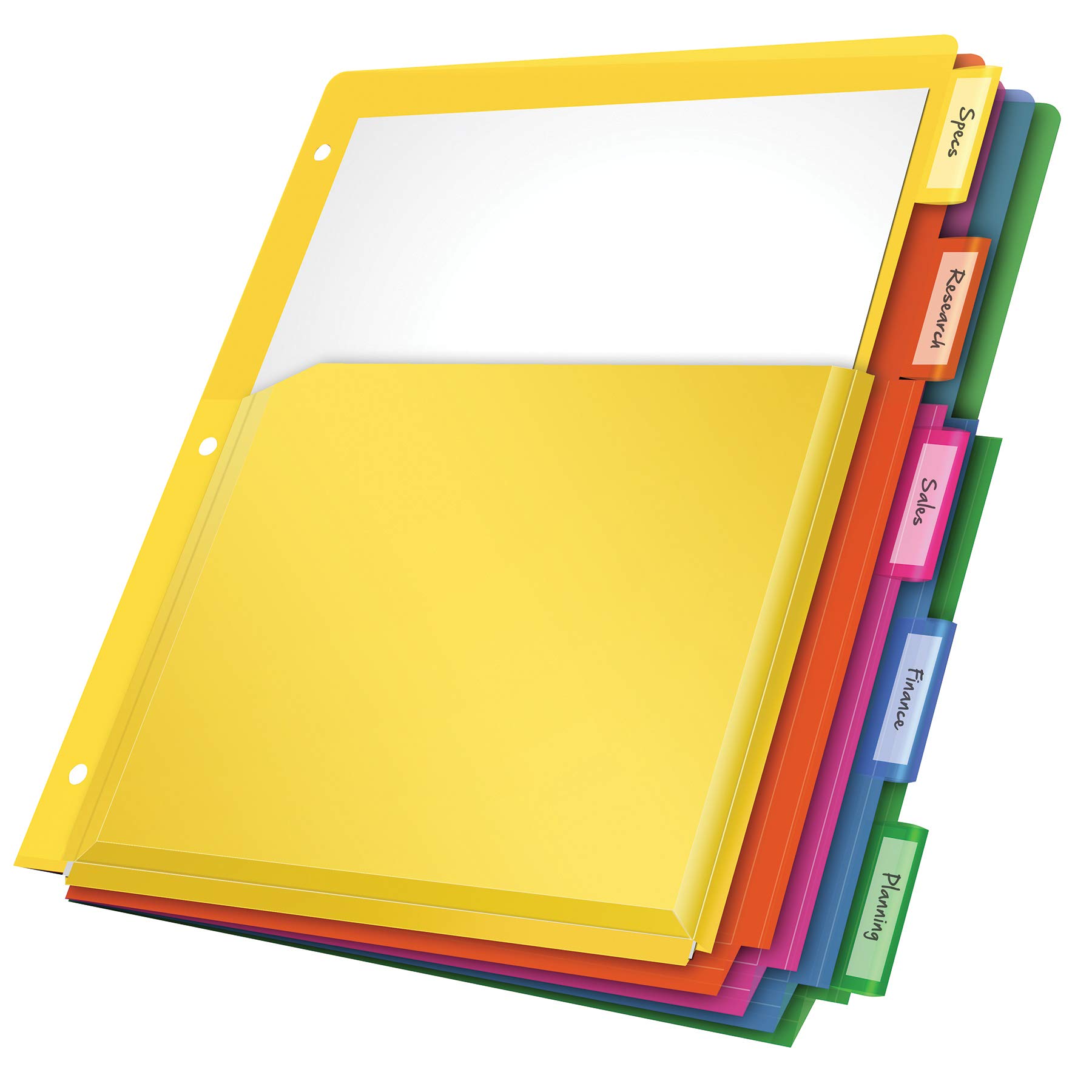 Photo 1 of Oxford Expanding Plastic Binder Dividers, Works with 3 Ring Binder, Flexible Front Pockets Expand, 5 Tab, Durable Plastic, Insertable Multicolor Tabs, Letter Size, 3 Sets (89604)