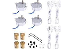 XINKEJIA Synchronous Synchron Motor W Power Cord Turntable Motor with 7mm Flexible Coupling Power Cord, Rotator cuptisserie Electric Rotisserie Motor for Cup Turner,100-127VAC 50/60 Hz 4W CCW/CW 5-6RPM (4pcs)