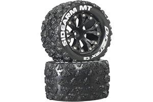 Duratrax Sidearm MT 2.8 Truck 2WD Mounted Rear C2 Wheels (2-Piece), Black