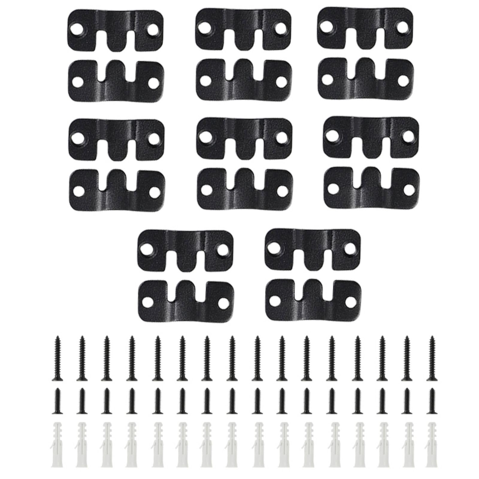 Photo 1 of 16Pcs Stainless Steel Interlock Hanging Buckle, Flush Concealed Mount Brackets, Z Clip Bracket for Picture Display Art Gallery (S2, Black)