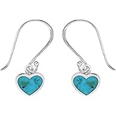 Boma Jewelry Sterling Silver Turquoise Heart Earrings