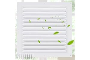 YAOCOM 1 Pcs 12 x 12 Inch Aluminum Gable Vents Attic Vents Metal Gable Wall Shed Vent with Screw and Screen Mesh, Square Return Louver Grille for Ventilation Exterior Door House Attic Garage Ceiling