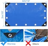 Onarway Tarpaulin 3m x 4m 110GSM Waterproof Heavy Duty Blue with Grommets view 2