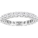 3 Carat (ctw) 14K White Gold Round Diamond Ladies Eternity Wedding Anniversary Stackable Ring Band Ultra Premium Collection
