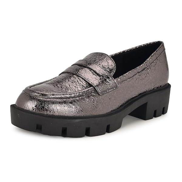 NINE WEST WOMEN’S MAIBEL LOAFER, PEWTER 060, 7.5