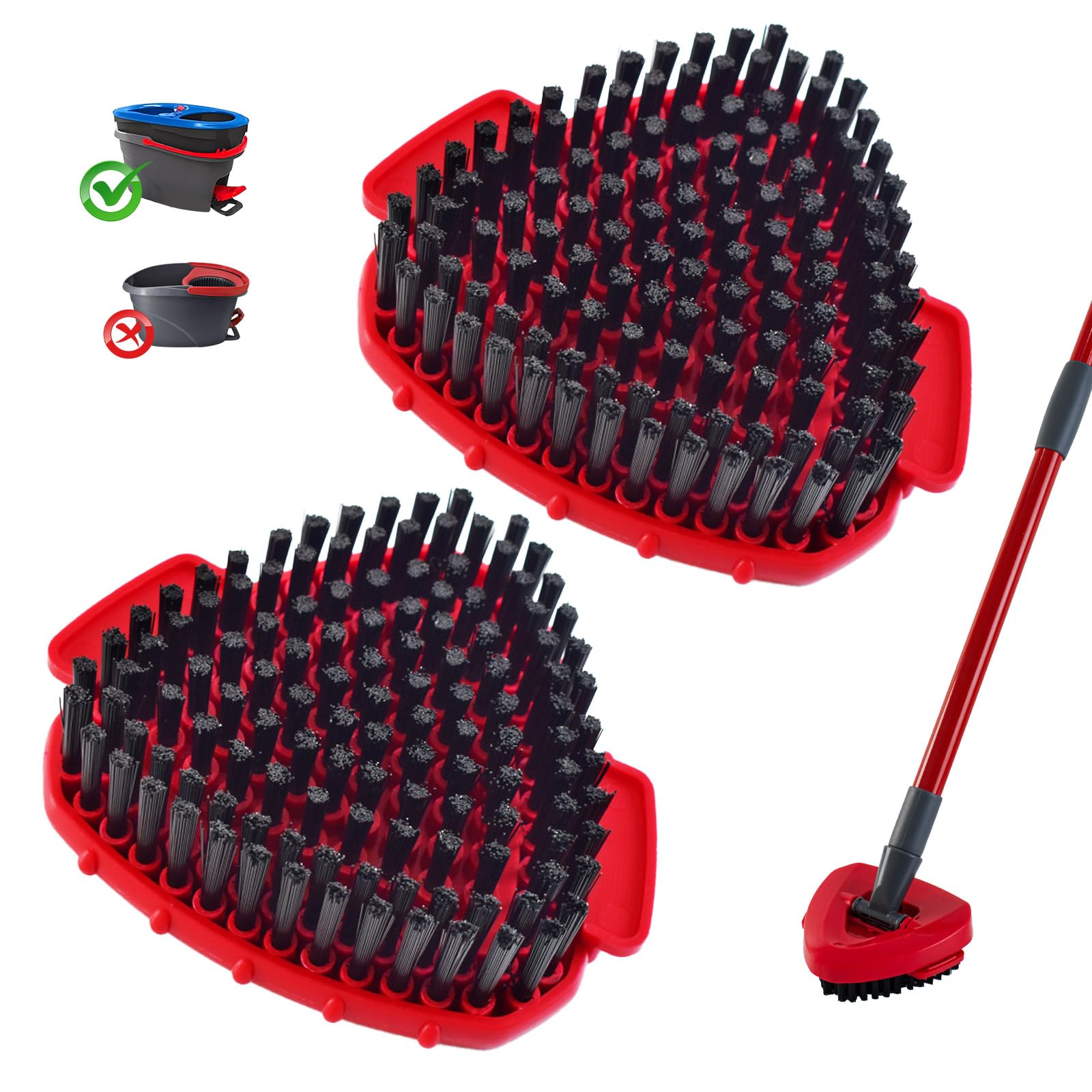 Photo 1 of Scrubber Mop Head for Ocedar, Upgrade Scrub Brush for Ocedar, Spin Mop Scrub Brush Head for Ocedar RinseClean 2-Tank, More Bristles Scrub Brush Attachment for Bathroom, Deck, Kitchen Floor Cleaning