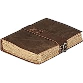 Vintage Leather Journal Handmade Buffalo Deckle Edge Paper – Leather Bound Journal for Women Men Vintage C-Lock Closure Ideal for Writing & Travel for Artists