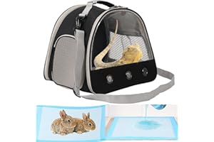 WEVONIGU Small Animal Travel Carrier with Absorbent Pad Set, Pee Pad with Leak-Proof Quick-Dry Design for Guinea Pig,Portable Bearded Dragon Bag for Sugar Glider,Hedgehog,Rat,Bunny,Rat,Outdoor Used