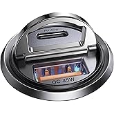 MRGLAS 90W USB C Car Charger Fast Charging,[Invisible Design] All Metal Car Charger USB C PD45W+QC3.0 Dual Port Cigarette Lighter Car Adapter for iPhone 17 16 Pro Max Air Plus 15 Samsung S25 Ultra