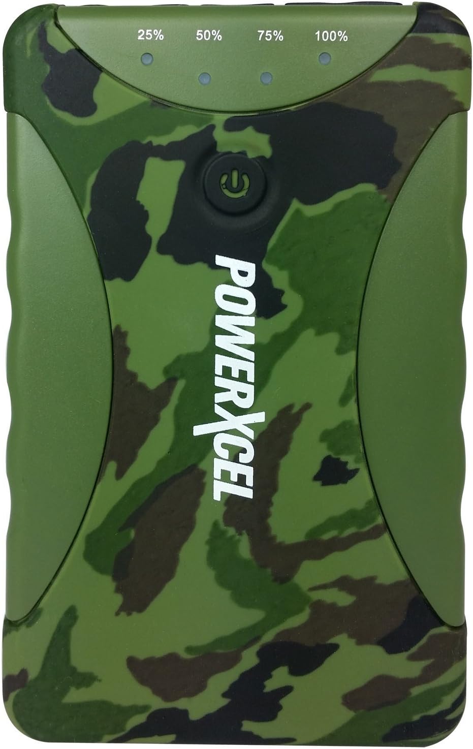 PowerXcel 10000 mAh Water Resistant Rechargeable Power Bank - Retail Packaging - Camo